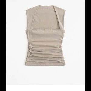 Abercrombie & Fitch Taupe Sleeveless Blouse Ava Top